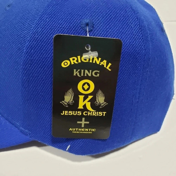 Original King  OK Jesus Christ Authentic Blue /Black Velcro Back Hat. - Picture 3 of 4